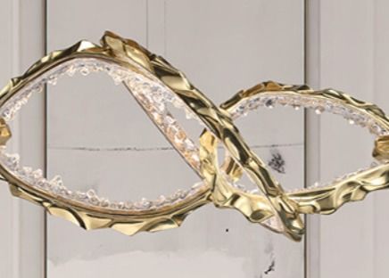 Light luxury copper ring staggered chandelier restaurant living room creative luxury decorative lamps