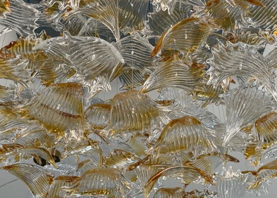 Romantic ribbon art chandelier glass twisted strip shape hotel lobby exhibition hall theater non-standard engineering chandelier