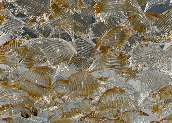 Hotel villa stone leaf and bird chandelier for hotel big pendant lamp for home