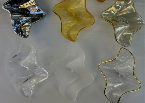 Romantic ribbon art chandelier glass twisted strip shape hotel lobby exhibition hall theater non-standard engineering chandelier