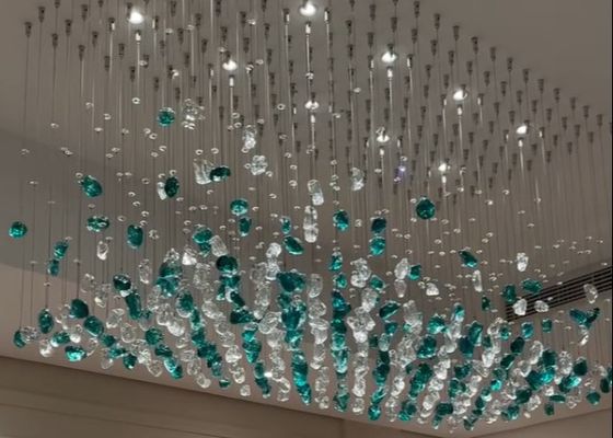 Romantic ribbon art chandelier glass twisted strip shape hotel lobby exhibition hall theater non-standard engineering chandelier