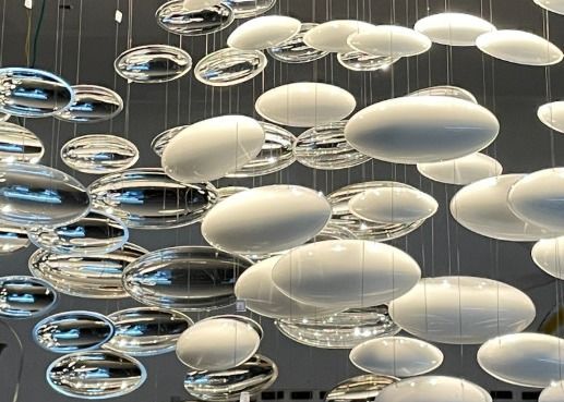 Hotel villa stone leaf and bird chandelier for hotel big pendant lamp for home