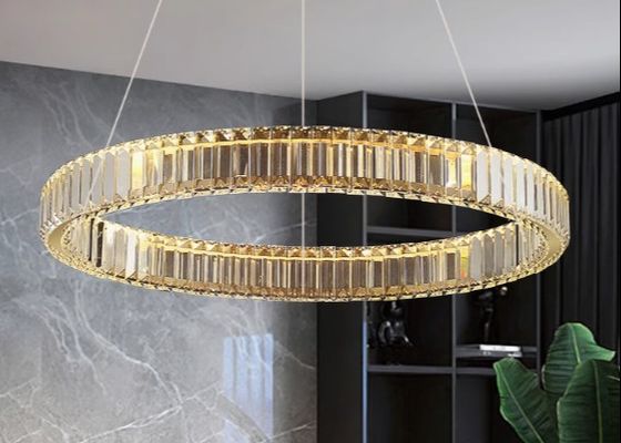 Crystal Chandelier Round Led Hotel Room Lighting Gold stainless steel Lamp
