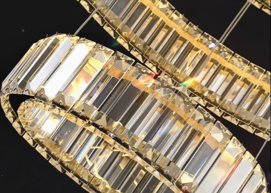 Crystal Chandelier Round Led Hotel Room Lighting Gold stainless steel Lamp