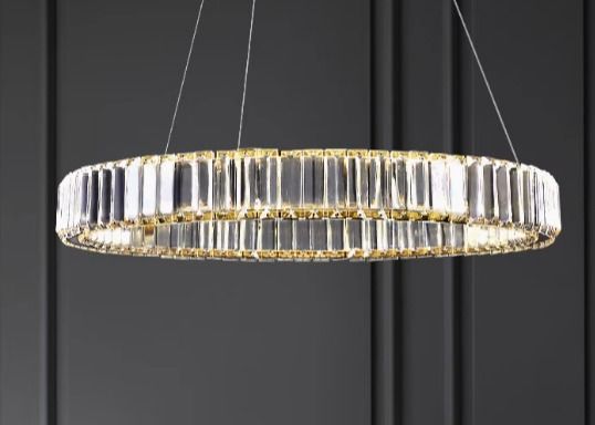 Crystal Chandelier Round Led Hotel Room Lighting Gold stainless steel Lamp