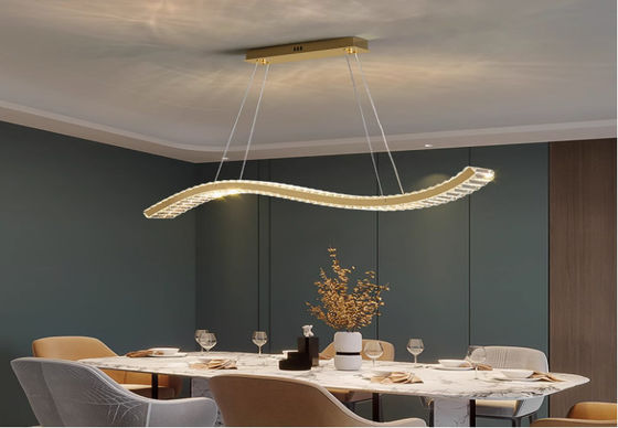 Restaurant lamp wavy crystal chandelier light luxury creative simple kitchen island lamp shop cash register bar lamp