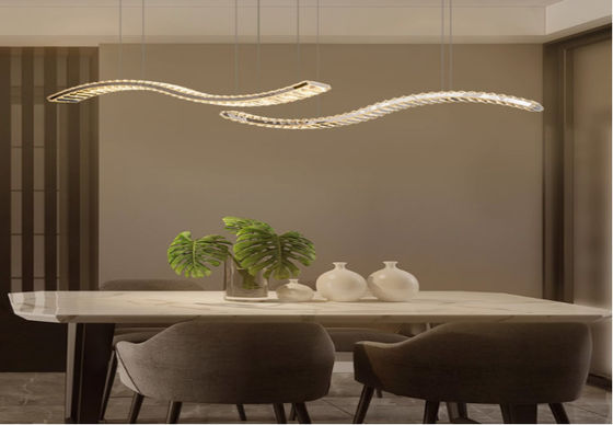 Restaurant lamp wavy crystal chandelier light luxury creative simple kitchen island lamp shop cash register bar lamp