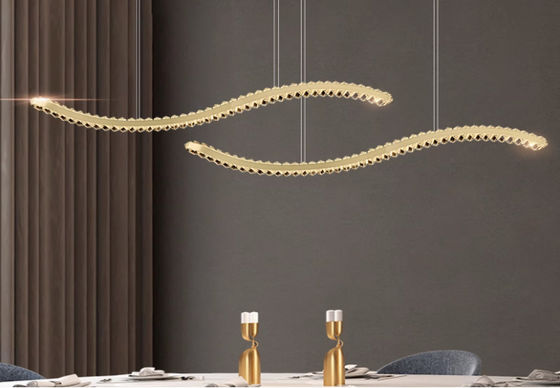 Restaurant lamp wavy crystal chandelier light luxury creative simple kitchen island lamp shop cash register bar lamp