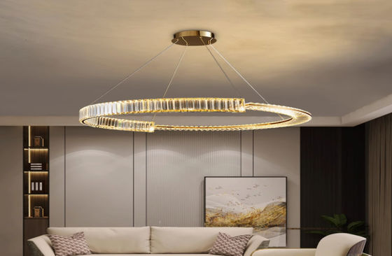 Post-modern light luxury chandelier stainless steel crystal living room lamp Nordic simple restaurant lamp bedroom LED lamp lighting