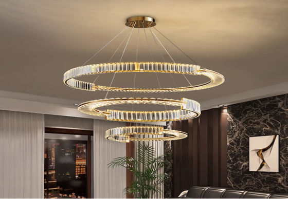Post-modern light luxury chandelier stainless steel crystal living room lamp Nordic simple restaurant lamp bedroom LED lamp lighting