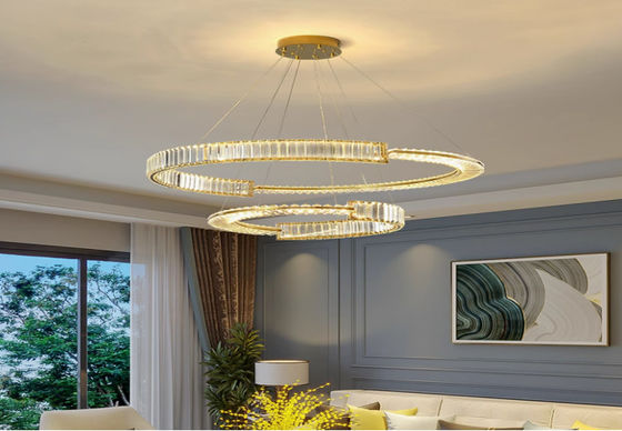 Post-modern light luxury chandelier stainless steel crystal living room lamp Nordic simple restaurant lamp bedroom LED lamp lighting