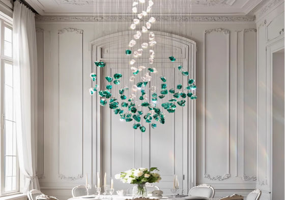 French medieval restaurant chandelier crystal lamp designer art lamp Nordic modern bar island dining room table lamp