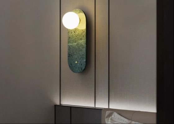 Hotel villa background wall decoration lamp B&B guest room natural marble entrance bedroom wall lamp