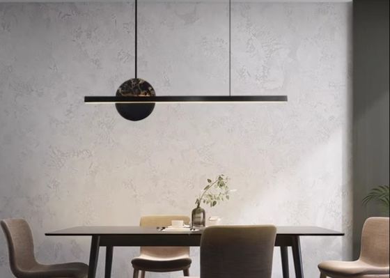 Italian style copper restaurant chandelier marble minimalist luxury dining table lamp modern minimalist designer bar long strip lamp