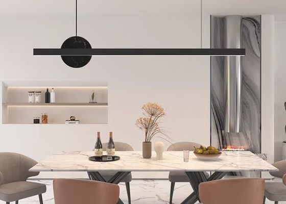 Italian style copper restaurant chandelier marble minimalist luxury dining table lamp modern minimalist designer bar long strip lamp