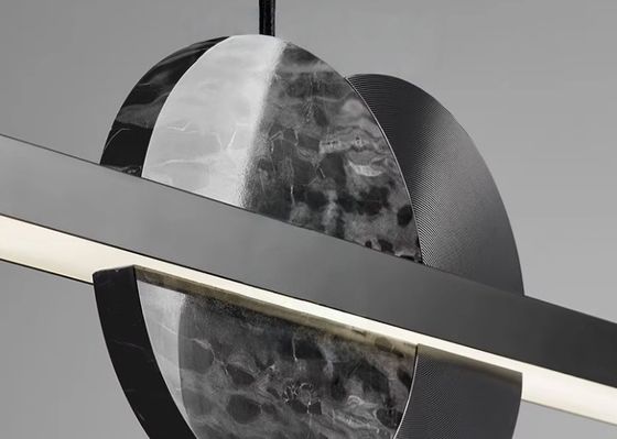 Restaurant chandelier one word long strip modern simple light luxury minimalist designer marble one word long strip lamp