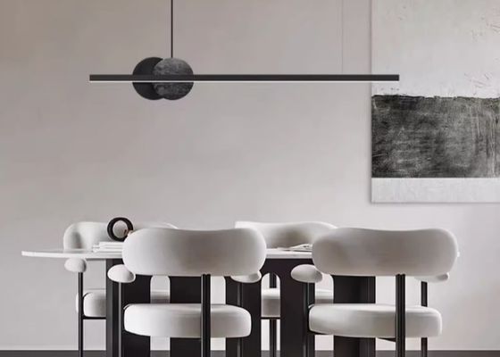 Restaurant chandelier one word long strip modern simple light luxury minimalist designer marble one word long strip lamp