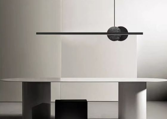 Restaurant chandelier one word long strip modern simple light luxury minimalist designer marble one word long strip lamp