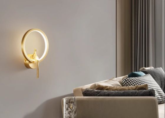 Minimalist copper wall lamp bedroom bedside lamp modern simple living room background wall lamp hotel villa stair corridor lamp