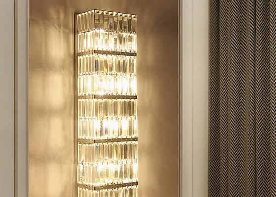 Crystal long wall lamp hotel lobby club hall large long wall lamp villa sales office banquet hall high wall lamp