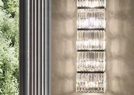 Crystal long wall lamp hotel lobby club hall large long wall lamp villa sales office banquet hall high wall lamp