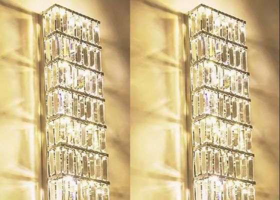 Crystal long wall lamp hotel lobby club hall large long wall lamp villa sales office banquet hall high wall lamp