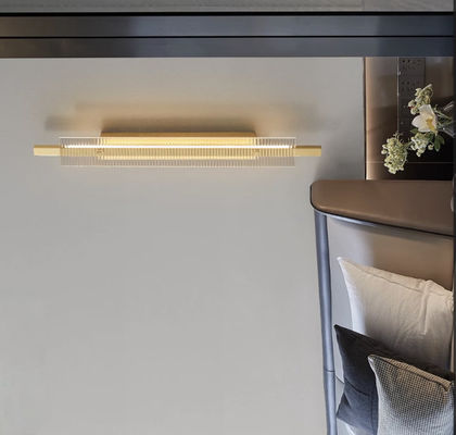 All-copper Italian wall lamp living room grille background wall lamp modern high-end light luxury minimalist long strip bedroom wall lamp