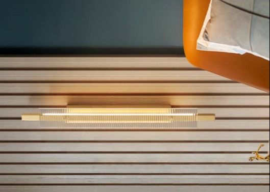 All-copper Italian wall lamp living room grille background wall lamp modern high-end light luxury minimalist long strip bedroom wall lamp