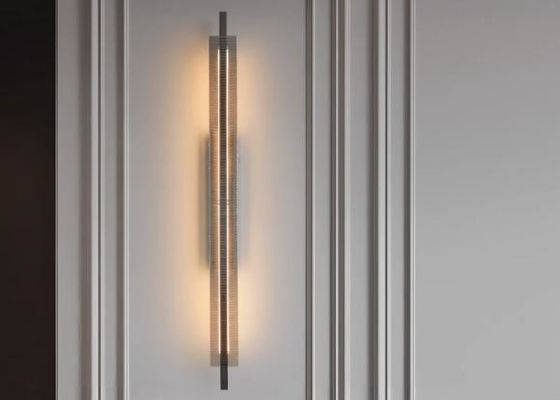 All-copper Italian wall lamp living room grille background wall lamp modern high-end light luxury minimalist long strip bedroom wall lamp