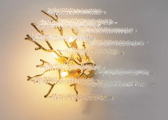 Post-modern light luxury personality villa model room living room dining room bedroom lamp creative tassel branch crystal chandelier