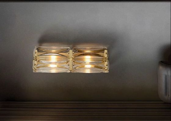 Crystal wall lamp postmodern simple living room TV wall background lamp light luxury atmosphere long strip bedroom bedside lamp