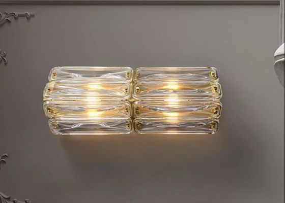 Crystal wall lamp postmodern simple living room TV wall background lamp light luxury atmosphere long strip bedroom bedside lamp