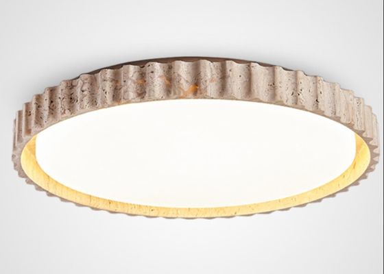 French round bedroom ceiling lamp yellow cave stone wabi-sabi style living room dining room lamp middle-aged designer study