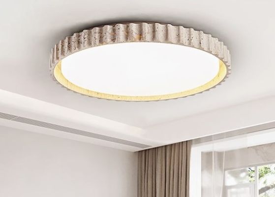 French round bedroom ceiling lamp yellow cave stone wabi-sabi style living room dining room lamp middle-aged designer study