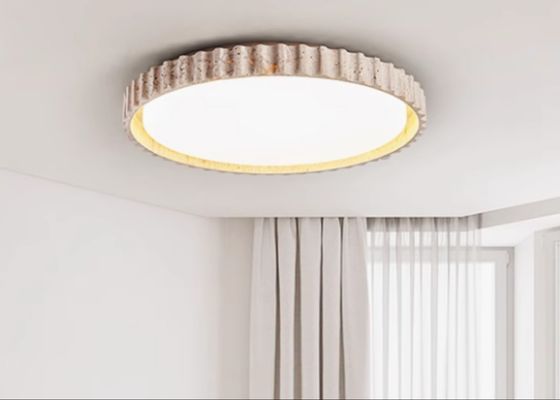 French round bedroom ceiling lamp yellow cave stone wabi-sabi style living room dining room lamp middle-aged designer study