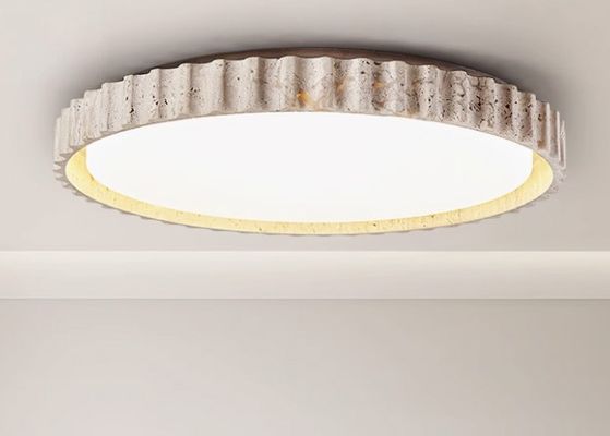 French round bedroom ceiling lamp yellow cave stone wabi-sabi style living room dining room lamp middle-aged designer study