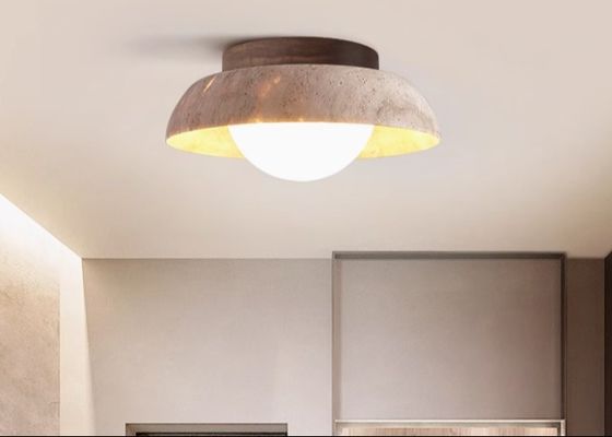 Yellow cave stone ancient style corridor balcony ceiling lamp retro wabi-sabi style cloakroom entrance hallway small lamp