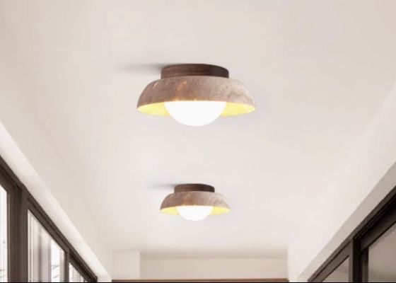 Yellow cave stone ancient style corridor balcony ceiling lamp retro wabi-sabi style cloakroom entrance hallway small lamp