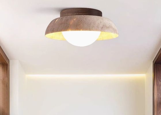 Yellow cave stone ancient style corridor balcony ceiling lamp retro wabi-sabi style cloakroom entrance hallway small lamp