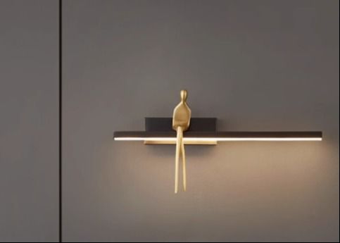 Copper wall lamp bedroom bedside creative background wall lamp Italian designer art figure shape decorative wall lamp