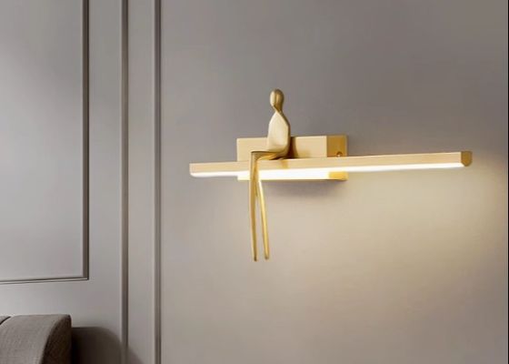 Copper wall lamp bedroom bedside creative background wall lamp Italian designer art figure shape decorative wall lamp