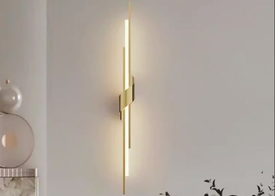 Nordic minimalist light luxury long strip wall lamp simple modern living room TV background wall bedroom bedside mirror grille lamp