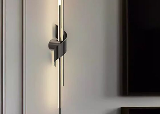 Nordic minimalist light luxury long strip wall lamp simple modern living room TV background wall bedroom bedside mirror grille lamp