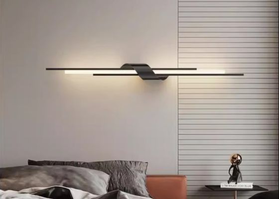 Nordic minimalist light luxury long strip wall lamp simple modern living room TV background wall bedroom bedside mirror grille lamp