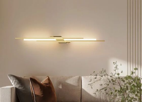Nordic minimalist light luxury long strip wall lamp simple modern living room TV background wall bedroom bedside mirror grille lamp