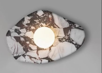 Modern simple marble creative wall lamp Italian bedroom entrance staircase study stone wall lamp