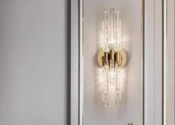 French style living room background wall crystal wall lamp corridor staircase aisle art lighting master bedroom bedside creative wall lamp