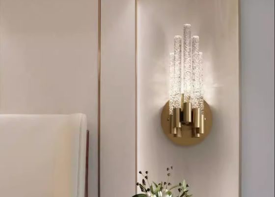 French style living room background wall crystal wall lamp corridor staircase aisle art lighting master bedroom bedside creative wall lamp