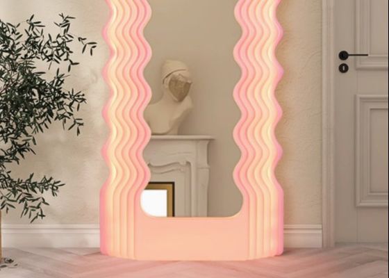 Same style ins style wave mirror Memphis floor lamp full body fitting mirror mirror atmosphere lamp