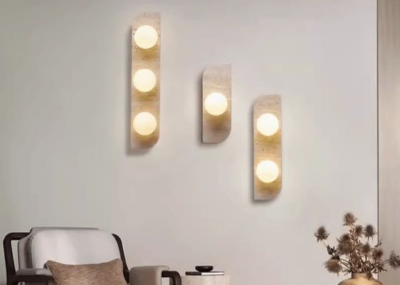 Yellow travertine wall lamp bedroom bedside living room background wall homestay corridor entrance staircase balcony lamp